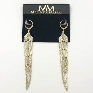 NWT Melinda Maria Pave CZ Feather Earrings